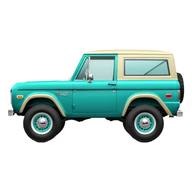 turquoise green classic ford bronco with slot alminum wheels sticker
