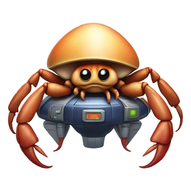 Hermit crab flying a spaceship  sticker