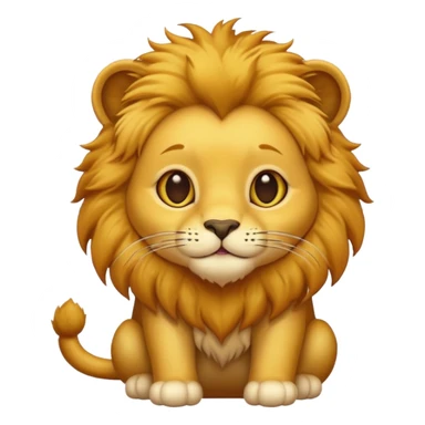 small lion with cat-like features emoji sticker