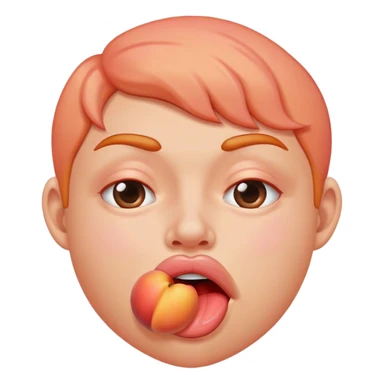 Peach with drool in mouth sticker