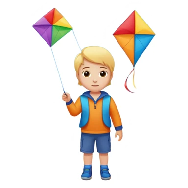 little kid with kite sticker