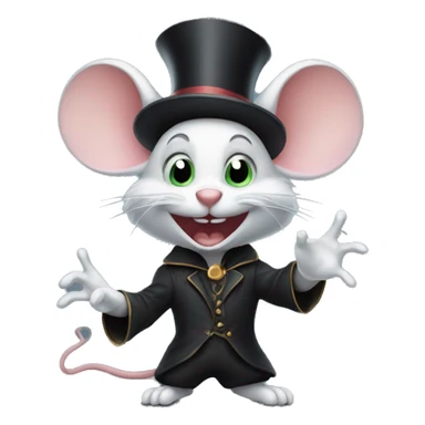 evil mouse doing magic trick sticker
