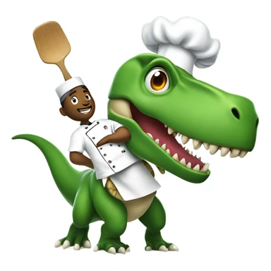Chef riding T. rex sticker