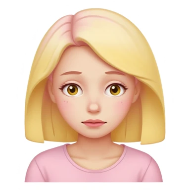 the embarrassed woman in soft pink, beige and yellow pastel colors sticker