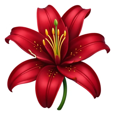 A lily flower in a shiny dark cherry red colour  sticker