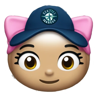 Hello kitty with Seattle Mariners hat sticker