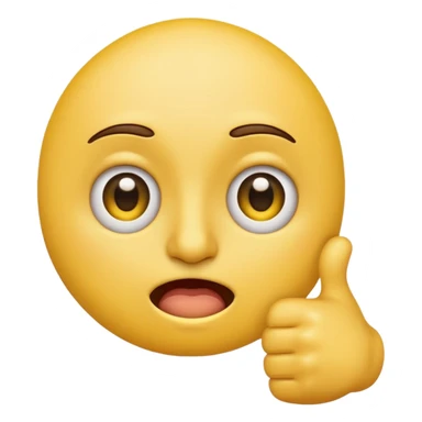 Original yellow Emoji face stressed out with one eye quivering half open and a thumbs up sticking out sticker