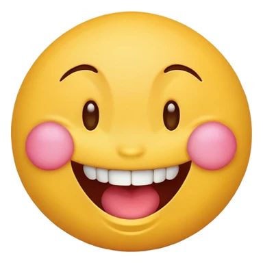 Round yellow emoji laughing sticker