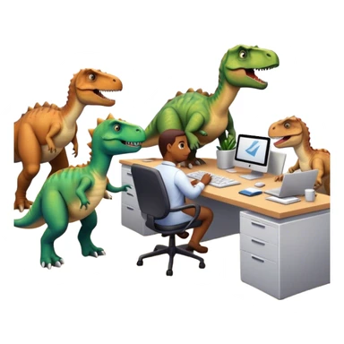 dinosaurs working in an office sticker