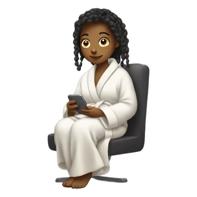 girl in bathrobe texting  sticker