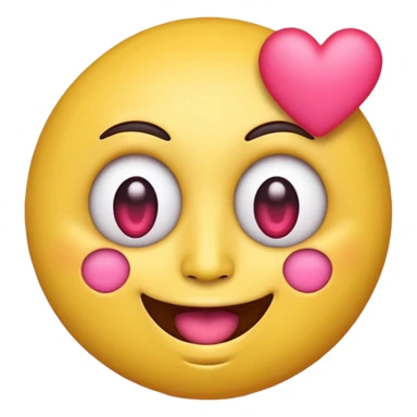Emoji carita amarillo con ojos de corazones rosa  sticker