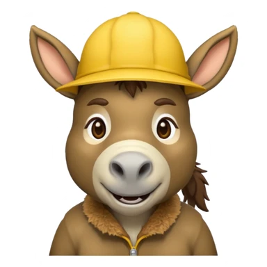 donkey with yellow hat sticker