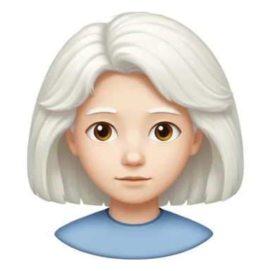 Make a whit circle with a white trapezoid under it and white puffy hair on top the circle  sticker