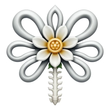A gothic bone flower sticker