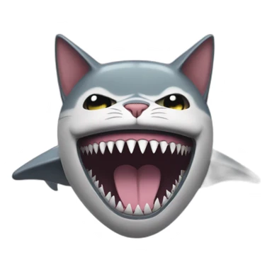 cat in a shark mouth sticker