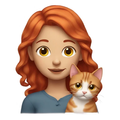Red headed girl with 3 kitties sticker