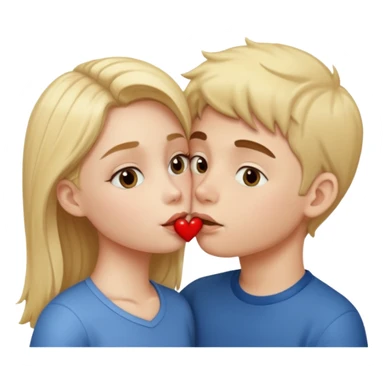 girl kissing a boy  sticker