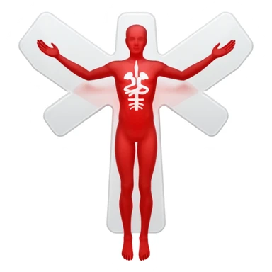 medical cross with a moving figure inside sticker