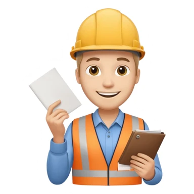 railway engineer carrying a piece of paper in front of him sticker