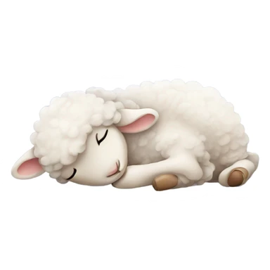 Cartoon baby lamb sleeping sticker