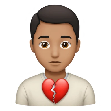 Half of his heart is black and the other half is white. sticker