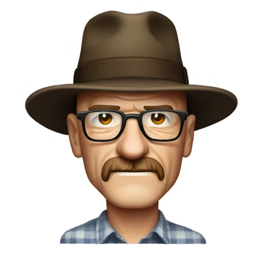 Crie um emoji do ator Walter White com chapeu e oculos sticker