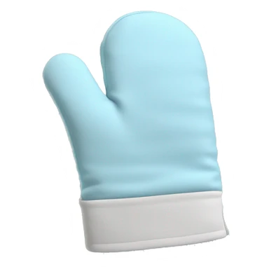 Realistic pastel blue oven mitt sticker