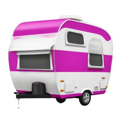 Realistic fuschia camping travel trailer isolated.  sticker