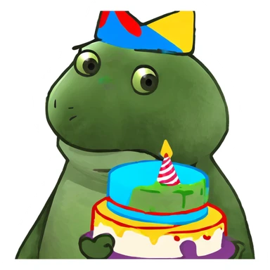 panda in birthday cake sticker