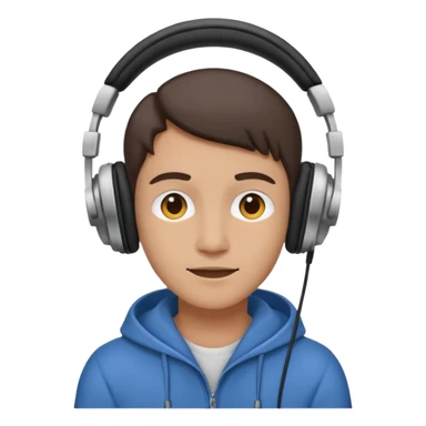 Person listening to music using headphones sticker