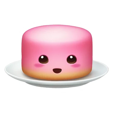 pink mochi cake on a plate without a face sticker