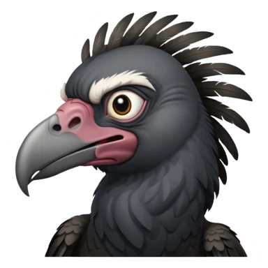   Old black angry  vulture looking to front sticker