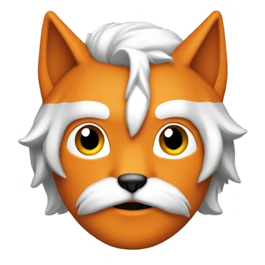 Orange-haired man wearing half kitsune mask sticker