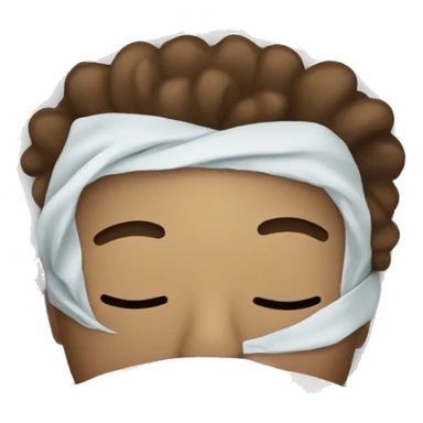 A man have mask and sleeping on bed sticker