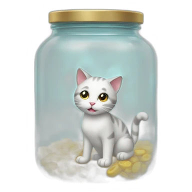 Cat gets out of a glass jar sticker