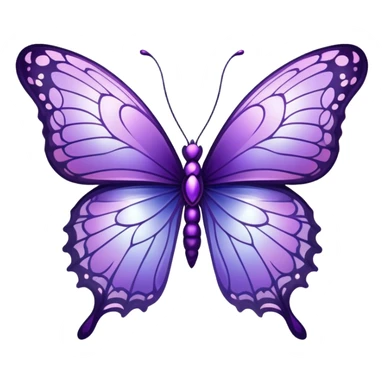 "A majestic butterfly in shades of purple, with intricately detailed wings featuring a mesmerizing pattern resembling delicate lace. The wings shimmer with an iridescent glow, reflecting hues of amethyst and lilac. The butterfly hovers gently above a field of blooming lavender, surrounded by tiny dewdrops glistening in the morning sunlight. A soft-focus background creates a dreamy atmosphere, emphasizing the elegance and ethereal quality of the butterfly."
 sticker