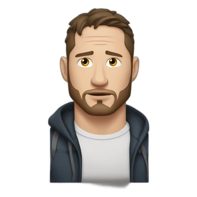 Tom Hardy cartoon serious wearing henley sticker