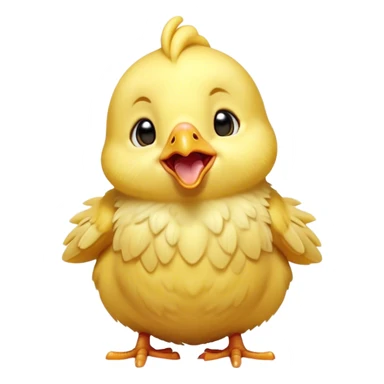 Cinematic Cute Yawning Yellow Baby Chicken Portrait Emoji, Head tilted slightly with a dramatic, wide-open yawn, showcasing a soft, downy yellow coat with little drooping wings, round beady eyes barely open in drowsy contentment, Simplified yet irresistibly adorable features, highly detailed, glowing with a soft, cozy glow, high shine, relaxed yet expressive, stylized with a touch of whimsical charm, bright and endearing, soft glowing outline, capturing the essence of a sleepy yet affectionate chick, so drowsy it feels like it could stretch out of the screen and curl up for a nap! sticker