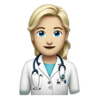 Tall thin good looking dark blonde haired doctor with nice blue eyes sticker