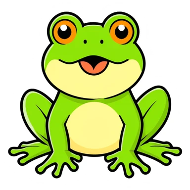 Frog sticking his tongue out  sticker