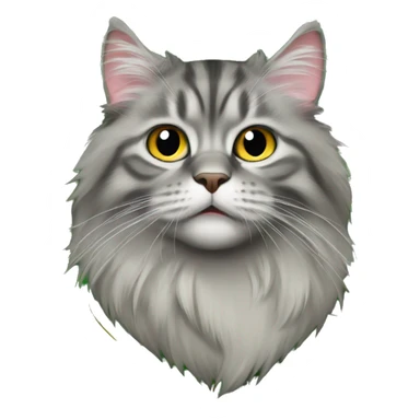 Gray Siberian cat stuck inside of Christmas tree  sticker