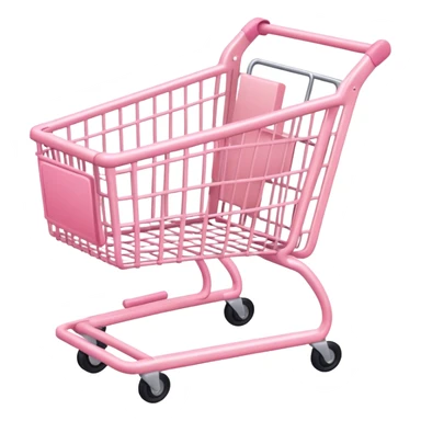 Pale pink empty shopping cart sticker