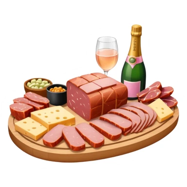 pink champagne and spam charcuterie board sticker
