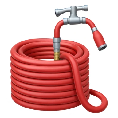 A red Hose – coiled water hose sticker