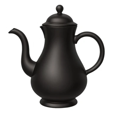 It’s got that round, bulbous base at the bottom, a curved handle on one side, and a slender neck that flares out a bit at the top. It’s all black, really smooth, and has that traditional Ethiopian coffee pot vibe sticker