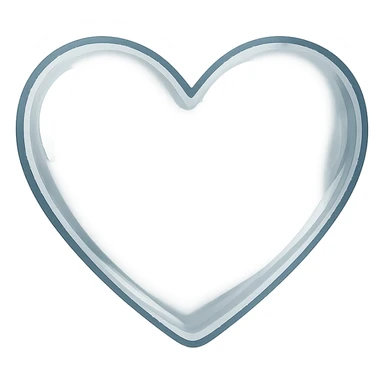 heart with a glassy transparent look, clean digital illustration sticker