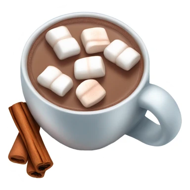 cup of hot chocolate with marshmallows and cinnamon sticker
