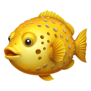 A yellow blowfish puffs up brightly, adding a pop of color to the ocean’s vibrant life sticker