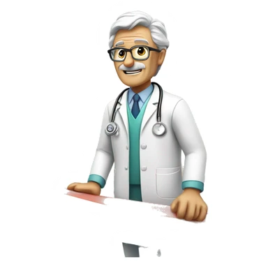 senior doctor on a surf session sticker