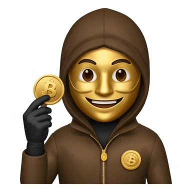 Robber emoji holding a 💰 wearing a mask that is made of robber suit without showing his hand the 💰 need to be in the left without is showing hands sticker